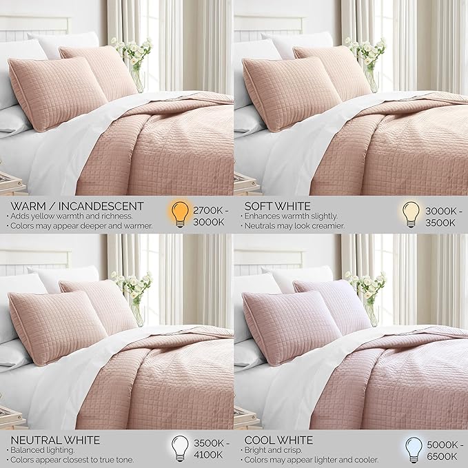 Southshore Fine Living, Inc. Full/Queen Quilt Set, Stitched Full Size with 2 Matching Pillow Shams, Lightweight Quilt Coverlet, Easy Care Machine Washable Queen Size Quilt Bedspread, Blush