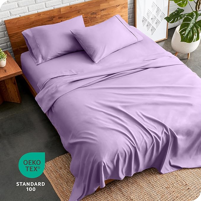 Bare Home Twin XL Sheet Set - 1800 Ultra-Soft Microfiber Twin Extra Long Bed Sheets - Double Brushed - Deep Pockets - Easy Fit - 3 Piece Set - Bedding Sheets & Pillowcases (Twin XL, Lavender)