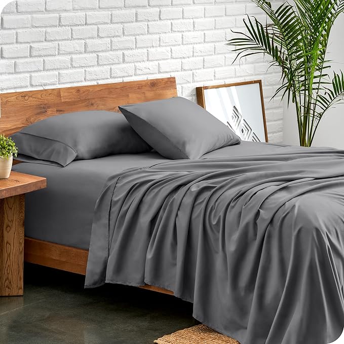 Bare Home RV Bunk Sheet Set - 1800 Ultra-Soft Microfiber RV Bunk Bed Sheets - Double Brushed - Deep Pockets - Easy Fit - 3 Piece Set - Bedding Sheets & Pillowcases (RV Bunk (30x75), Grey)