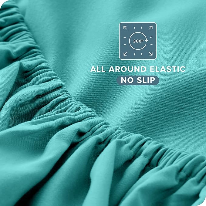 Bare Home Full XL Sheet Set - 1800 Ultra-Soft Microfiber Full Extra Long Bed Sheets - Double Brushed - Deep Pockets - Easy Fit - 4 Piece Set - Bedding Sheets & Pillowcases (Full XL, Turquoise)