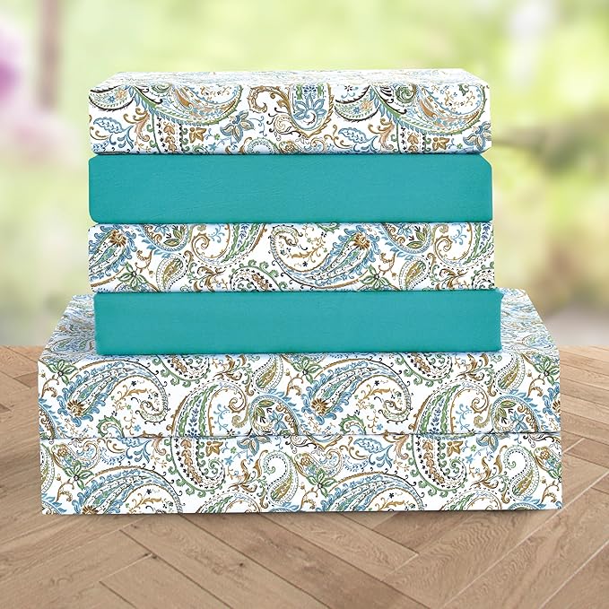 Elegant Comfort Luxury Soft Bed Sheets Paisley Pattern - 1500 Premium Hotel Quality Microfiber Softness Wrinkle and Fade Resistant (6-Piece) Bedding Set, Queen, Paisley Teal