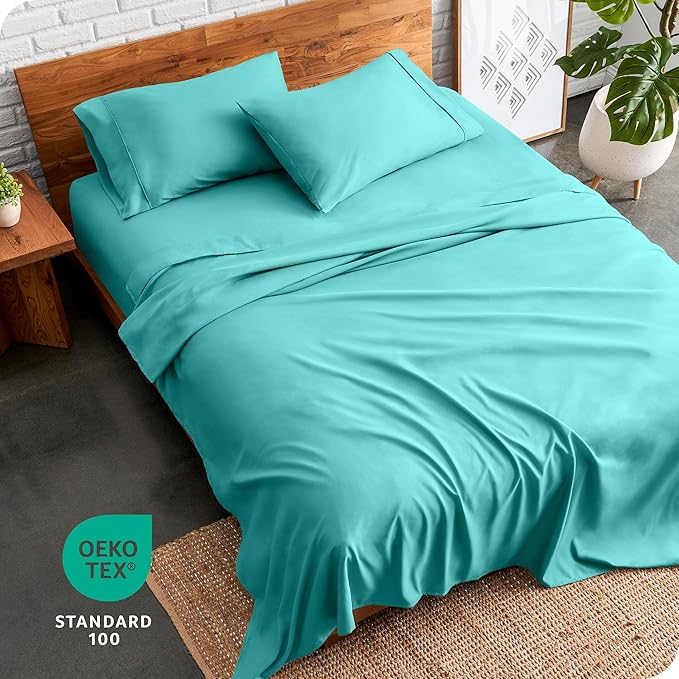 Bare Home King Sheet Set - 1800 Ultra-Soft Microfiber King Bed Sheets - Double Brushed - Deep Pockets - Easy Fit - 4 Piece Set - Bedding Sheets & Pillowcases (King, Turquoise)