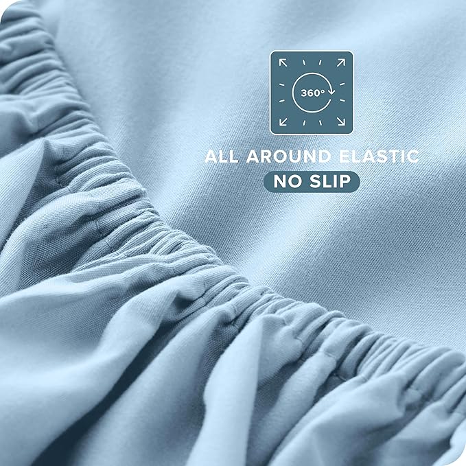 Bare Home King Sheet Set - 1800 Ultra-Soft Microfiber King Bed Sheets - Double Brushed - Deep Pockets - Easy Fit - 4 Piece Set - Bedding Sheets & Pillowcases (King, Light Blue)