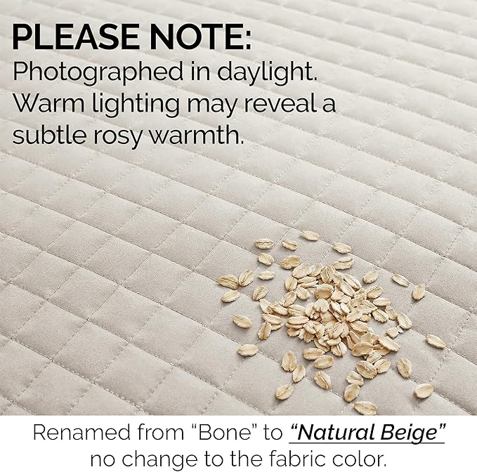 Southshore Fine Living, Inc. King Quilt Bedding Set, Quilted Coverlet Bed Spread for California Kings, Luxury Bedding King Size Quilt Bedding Set, Lightweight Quilted Bedspread w/Shams, Natural Beige