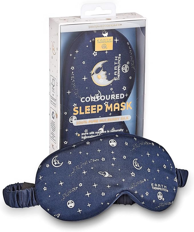 Earth Therapeutics Contoured Beauty Sleep Mask - 100% Mulberry Silk