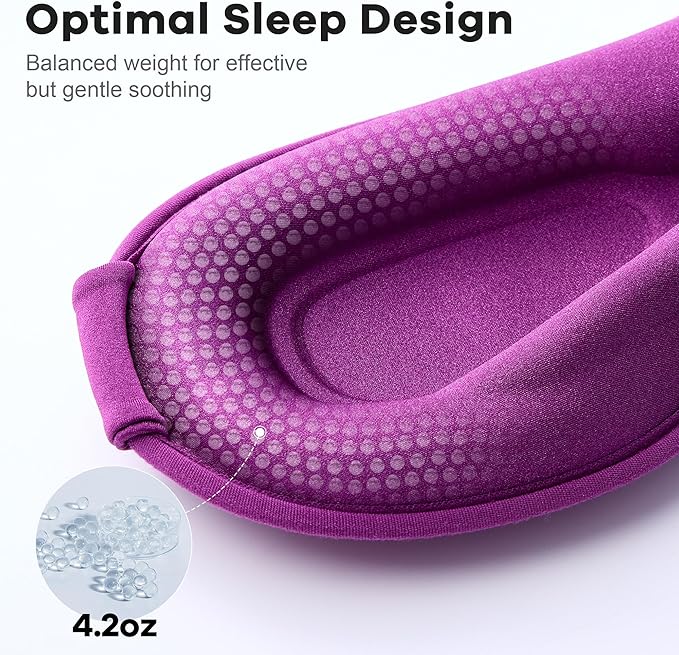 Weighted Eye Mask for Sleeping 2 Pack: Gentle Pressure Blackout Sleep Mask with 3D Contoured Cups, Zero Eye Pressure Sleep Mask for Lash Extensions, Memory Foam Travel Mask, Black Pink