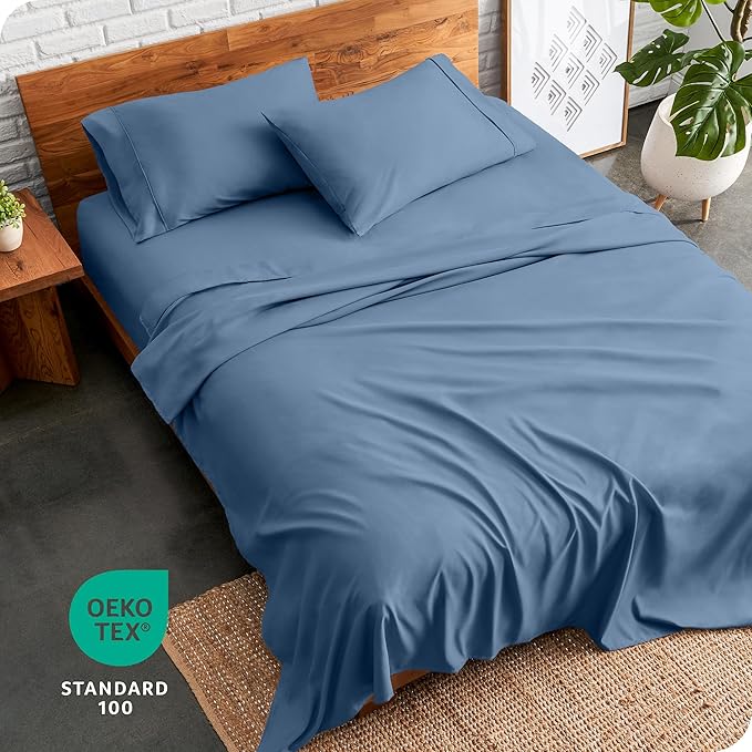 Bare Home Twin XL Sheet Set - 1800 Ultra-Soft Microfiber Twin Extra Long Bed Sheets - Double Brushed - Deep Pockets - Easy Fit - 3 Piece Set - Bedding Sheets & Pillowcases (Twin XL, Coronet Blue)