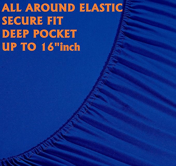Elegant Comfort Luxury Soft Bed Sheets 1500 Premium Hotel Quality Microfiber Softness Wrinkle and Fade Resistant (6-Piece) Bedding Set, California King, Duke Blue