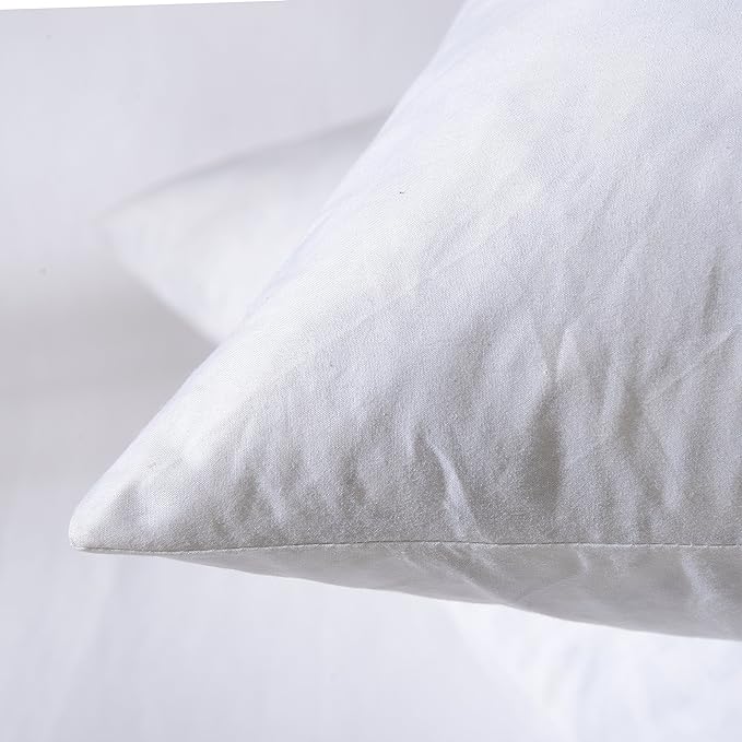 basic home® Hotel-Style Goose Feather Down Euro Pillow Insert for Sofa & Bed - 100% Odorless & Plump Cushion Filler - 233TC Cotton with Inner Liner to Prevent Poking (24x24 Inch)