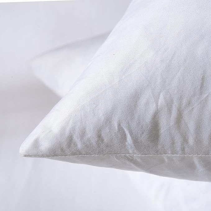 basic home Hotel-Style Goose Feather Accent Pillow Insert for Sofa & Bed - 100% Odorless & Plump Cushion Filler - 233TC Cotton with Inner Liner to Prevent Poking (14x24 Inch)