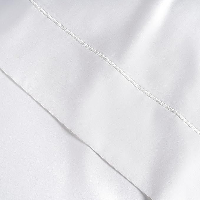 LANE LINEN King Size Pillow Case Set of 2 100% Egyptian Cotton Cases Sateen White Cooling Cover - Perfect for Home Hotels & Hospital Use