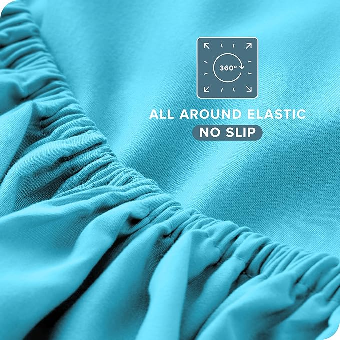 Bare Home Full Sheet Set - 1800 Ultra-Soft Microfiber Full Bed Sheets - Double Brushed - Deep Pockets - Easy Fit - 4 Piece Set - Bedding Sheets & Pillowcases (Full, Aqua)