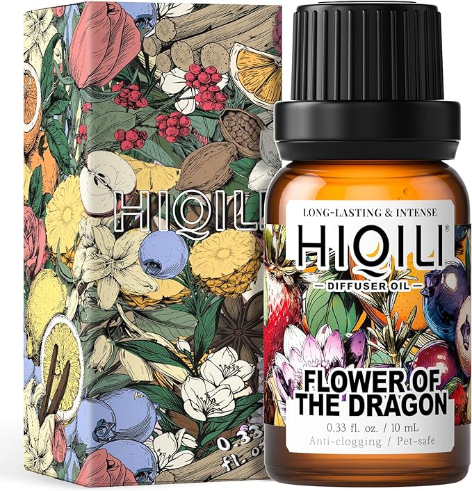 HIQILI Flower of The Dragon Diffuser Oil, Long-Lasting Refill for Humidifiers & Reed Diffusers, Hotel-Grade Scent, Suitable for Home Use - 0.34 Fl Oz