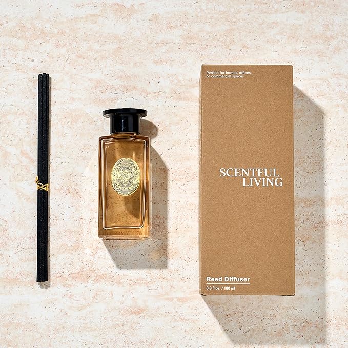 M&SENSE 6.3 oz Large Reed Diffuser Set | Fresh Grapefruit Scent Oil Diffuser with Sticks | Hotel Collection Non-Toxic Essential Oil |for Bedroom Bathroom Living Room