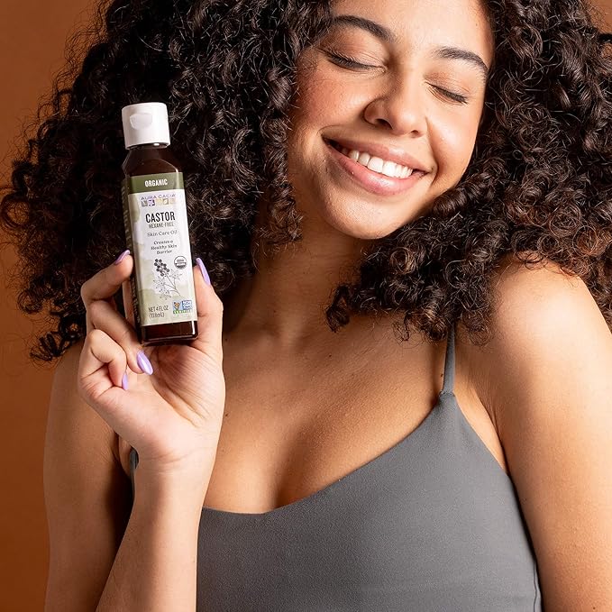 Aura Cacia Organic Castor Skin Care Oil | GC/MS Tested for Purity | 118ml (4 fl. oz.)