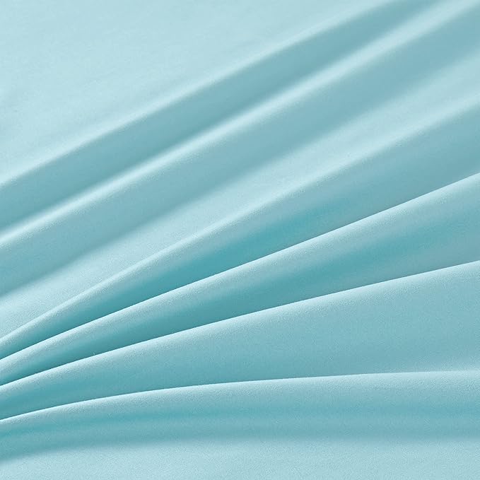 Manyshofu Extra Deep Pocket Full Size Sheets Set - Hotel Luxury 1800 Thread Count Sheets & Pillowcases - Kids Bedding Set up to 24" Mattress - Aqua Blue Bed Sheets 18-24 Inch Deep Pockets - 4 Piece