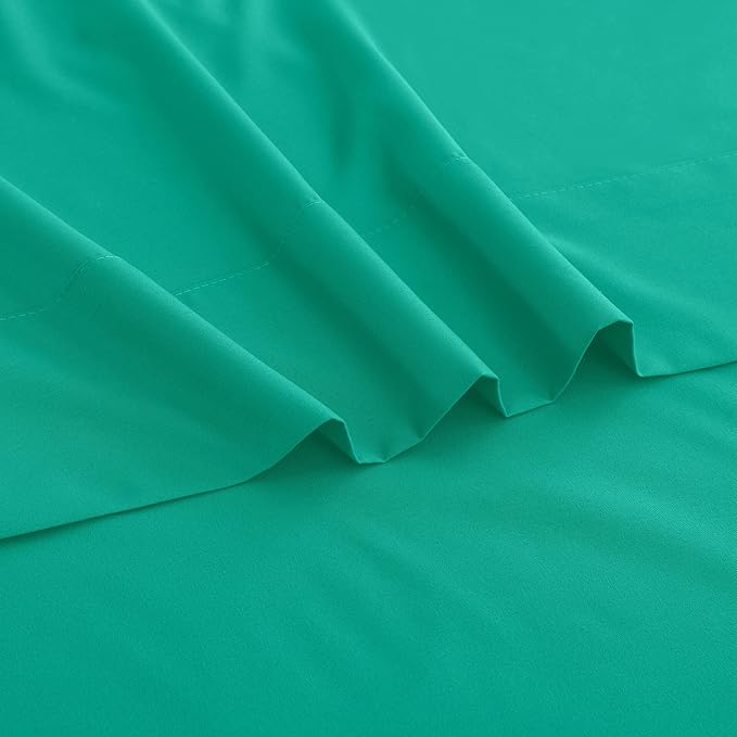 Sfoothome Queen Sheets Set - Hotel Luxury 4-Piece Bed Set, Extra Deep Pocket, 1800 Series Bedding Set, Wrinkle & Fade Resistant, Sheet & Pillow Case Set (Queen, Turquoise)