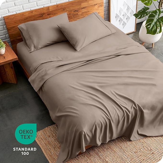Bare Home King Sheet Set - 1800 Ultra-Soft Microfiber King Bed Sheets - Double Brushed - Deep Pockets - Easy Fit - 4 Piece Set - Bedding Sheets & Pillowcases (King, Taupe)