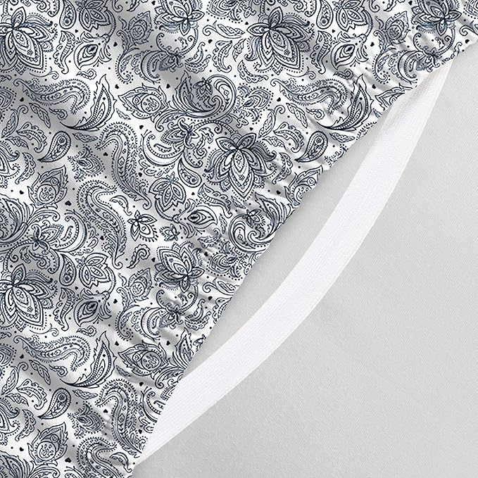 Elegant Comfort Luxury Soft Bed Sheets Paisley Pattern - 1500 Premium Hotel Quality Microfiber Softness Wrinkle and Fade Resistant (6-Piece) Bedding Set, California King, Paisley Navy Blue