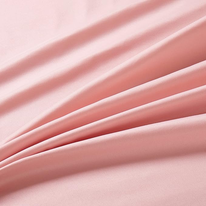 Manyshofu Extra Deep Pocket Twin Sheets Set - Hotel Luxury 1800 Thread Count Sheets & Pillowcases - Kids Bedding Set up to 24" Mattress - Blush Pink Bed Sheets 18-24 Inch Deep Pockets - 3 Piece