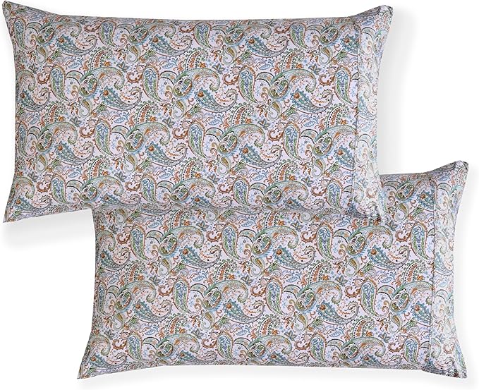 Elegant Comfort Luxury Soft Bed Sheets Paisley Pattern - 1500 Premium Hotel Quality Microfiber Softness Wrinkle and Fade Resistant (6-Piece) Bedding Set, Queen, Paisley Teal