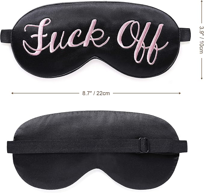 Coucoland 100% Mulberry Silk Funny Sleeping Eye Mask Cover Blindfold for Sleep Adjustable Head Straps with Two Ear Plugs