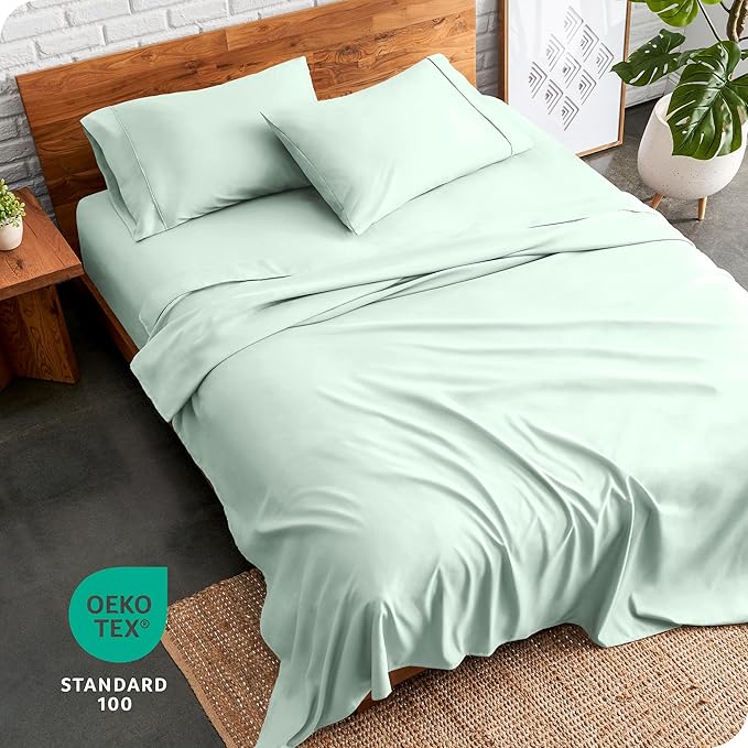 Bare Home Twin XL Sheet Set - 1800 Ultra-Soft Microfiber Twin Extra Long Bed Sheets - Double Brushed - Deep Pockets - Easy Fit - 3 Piece Set - Bedding Sheets & Pillowcases (Twin XL, Spring Mint)