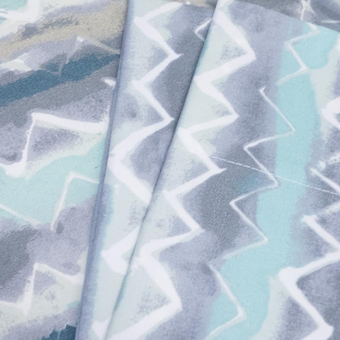 1500 Supreme Collection Extra Soft Summerset Ocean Vibe Chevron Pattern Sheet Set - Luxury Bed Sheets Set with Deep Pocket Wrinkle Free Bedding, Printed Pattern