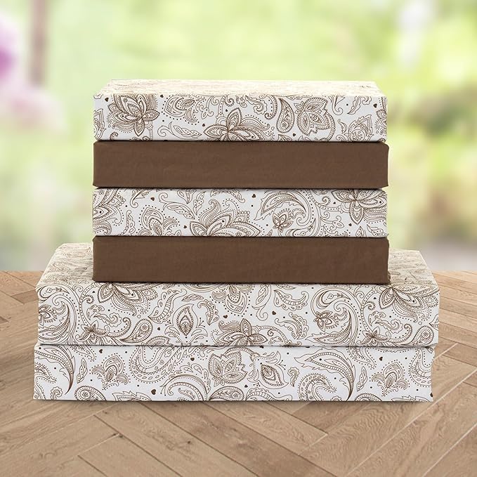 Elegant Comfort Luxury Soft Bed Sheets Paisley Pattern - 1500 Premium Hotel Quality Microfiber Softness Wrinkle and Fade Resistant (6-Piece) Bedding Set, California King, Paisley Taupe