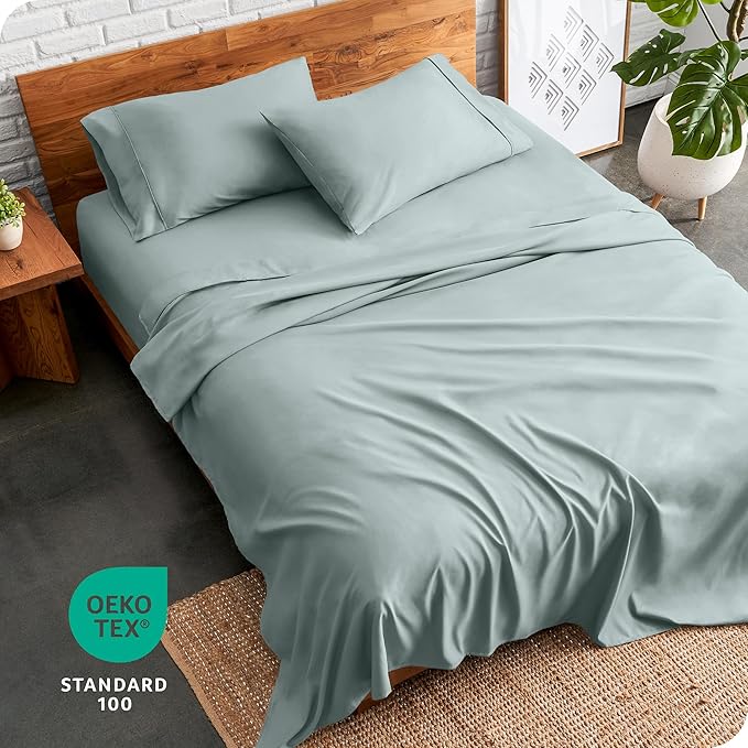 Bare Home Twin Sheet Set - 1800 Ultra-Soft Microfiber Twin Bed Sheets - Double Brushed - Deep Pockets - Easy Fit - 3 Piece Set - Bedding Sheets & Pillowcases (Twin, Sea Spray)