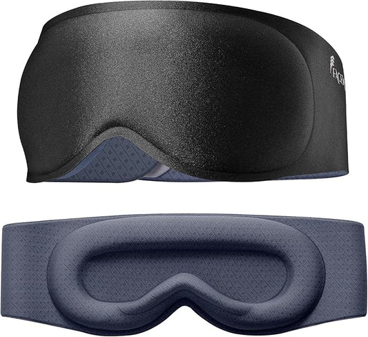 100% Blackout Weighted Sleep Mask: 3D Contoured Eye Mask with Full Coverage for Lash Extension - Soft Memory Foam,Adjustable Size - Eye Cover for Airplane Travel Essential,Meditation Blindfold