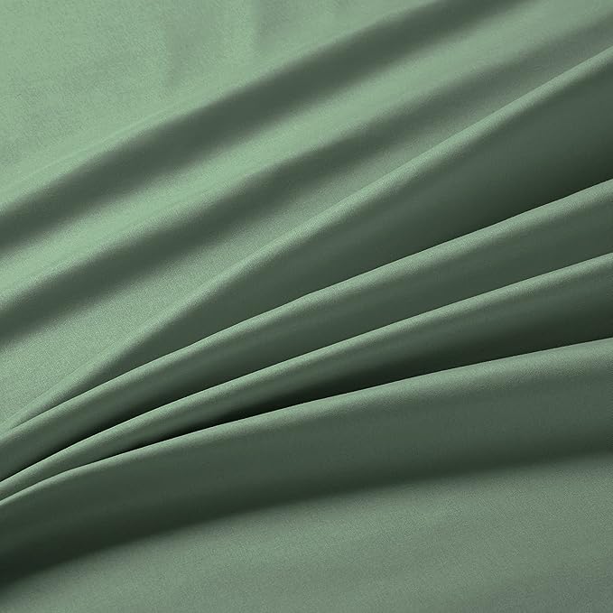 Manyshofu Microfiber Deep Pocket Twin Sheets Set - Hotel Luxury 1800 Thread Count Sheets & Pillowcases - Kids Bedding Set up to 16" Mattress - Sage Green Bed Sheets 10-16 Inch Deep Pockets - 3 Piece