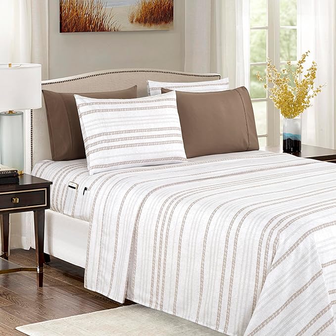 Elegant Comfort Softest and Coziest 6-Piece Sheet Set - 1500 Premium Hotel Quality Microfiber - Deep Pocket, Wrinkle Resistant 6-Piece Floral Bed Sheet Set, Full, Traci Linen