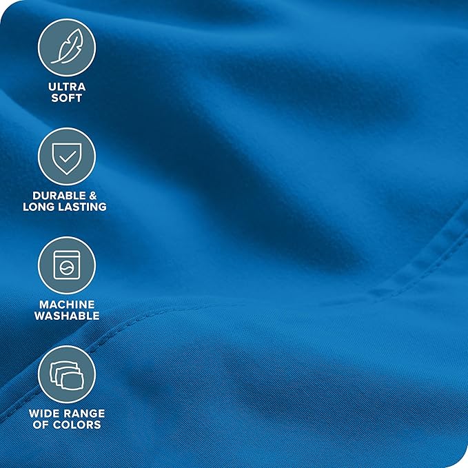 Bare Home Hotel Luxury King Sheet Set, Extra Soft - 6 Piece Set - Deep Pockets - Easy Fit - Cooling & Breathable - Wrinkle, Fade, Stain Resistant - Includes 4 Pillowcases (King, Medium Blue)
