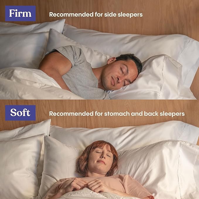 FluffCo Zen Fluff™ Down Alternative Bed Pillow - Luxury Hotel Quality - 300 Thread Count Cotton Shell - Pillows for Side, Back, and Stomach Sleepers - Made in USA - King Size 20" x 36", 1-Pack, Firm