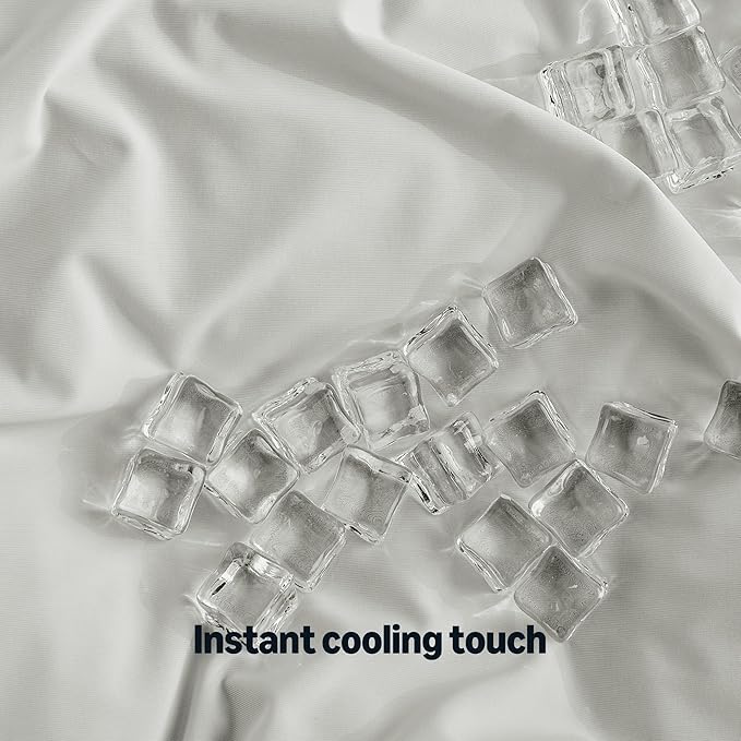 Amazon Basics Cooling Pillow Cases for Hot Sleepers, Soft Pillow Covers, Silky Smooth on Hair and Skin, High Elastic and Envelope Closure for Snug Fit, 20" x 30", Queen, Gray, Pack of 2