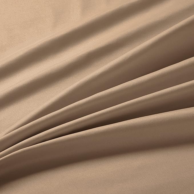 Manyshofu Extra Deep Pocket Queen Sheet Sets - Hotel Luxury 1800 Thread Count Sheets & Pillowcases - Microfiber Bedding Set up to 24" Mattress - Khaki Bed Sheets 18-24 Inch Deep Pockets - 4 Piece