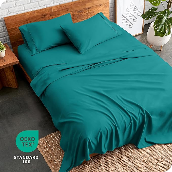 Bare Home Full Sheet Set - 1800 Ultra-Soft Microfiber Full Bed Sheets - Double Brushed - Deep Pockets - Easy Fit - 4 Piece Set - Bedding Sheets & Pillowcases (Full, Emerald)