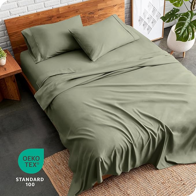 Bare Home Full Sheet Set - 1800 Ultra-Soft Microfiber Full Bed Sheets - Double Brushed - Deep Pockets - Easy Fit - 4 Piece Set - Bedding Sheets & Pillowcases (Full, Sage)