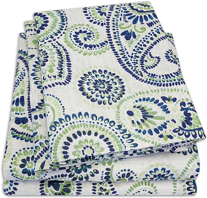 1500 Supreme Collection Extra Soft Modern Paisley Pattern Sheet Set, Twin- Luxury Bed Sheets Set with Deep Pocket Wrinkle Free Bedding, Trending Printed Pattern, Twin