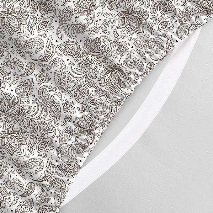Elegant Comfort Luxury Soft Bed Sheets Paisley Pattern - 1500 Premium Hotel Quality Microfiber Softness Wrinkle and Fade Resistant (6-Piece) Bedding Set, California King, Paisley Taupe