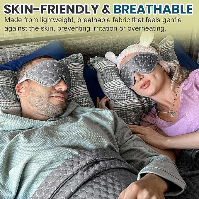 HILU Sleep Mask - 100% Light Blocking Eye Mask for Sleeping - Mothers Day Gifts for Mom, Zero Eye Pressure, Comfortable & Adjustable Design, Night Blindfold Eye Mask for Women & Men (Gray, 1 Count)