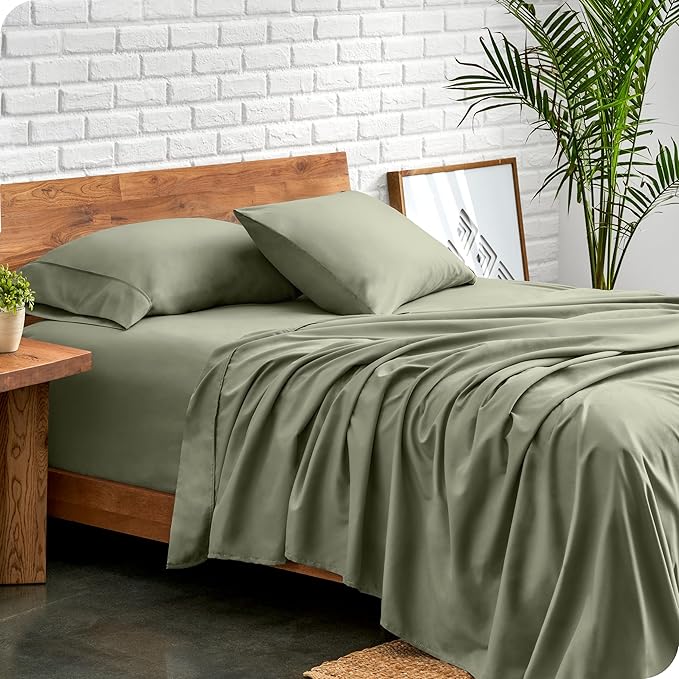 Bare Home Twin XL Sheet Set - 1800 Ultra-Soft Microfiber Twin Extra Long Bed Sheets - Double Brushed - Deep Pockets - Easy Fit - 3 Piece Set - Bedding Sheets & Pillowcases (Twin XL, Sage)