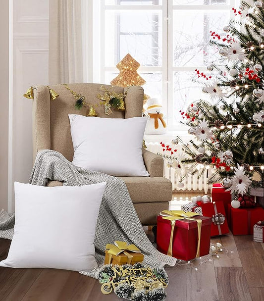 Blue Ridge Home Fashions Feather Down Pillow Square Euro Size Set of 2 Pack Customized Halloween/Christmas Decorations Throw Pillow for Livingroon/Bedroom