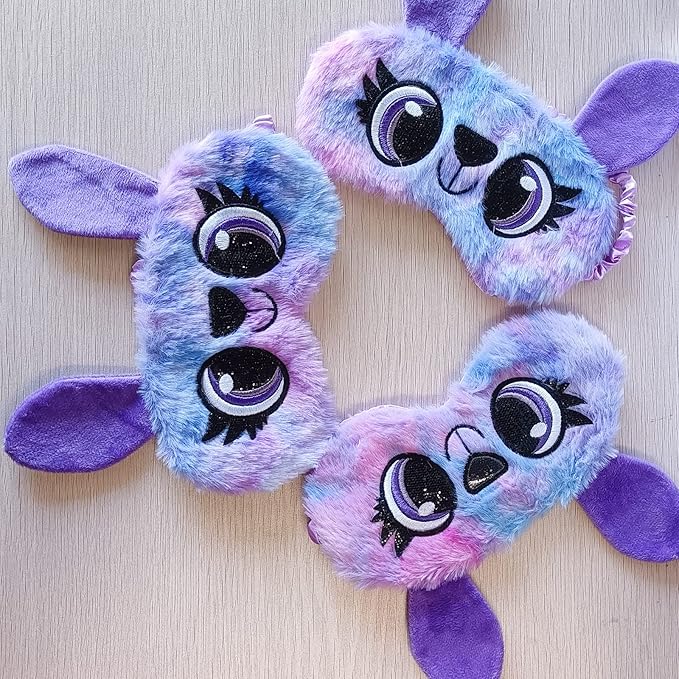 Cute Animal Sleeping Mask Soft Plush Blindfold Cute Rabbit Panda Koala Eye Cover Eyeshade for Kids Teens Girls Women (Big Eyes Rabbit)