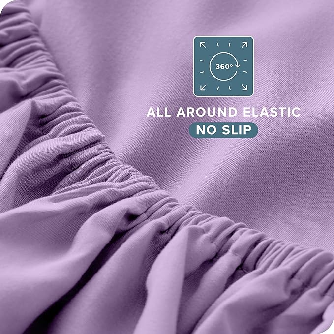 Bare Home Twin Sheet Set - 1800 Ultra-Soft Microfiber Twin Bed Sheets - Double Brushed - Deep Pockets - Easy Fit - 3 Piece Set - Bedding Sheets & Pillowcases (Twin, Lavender)