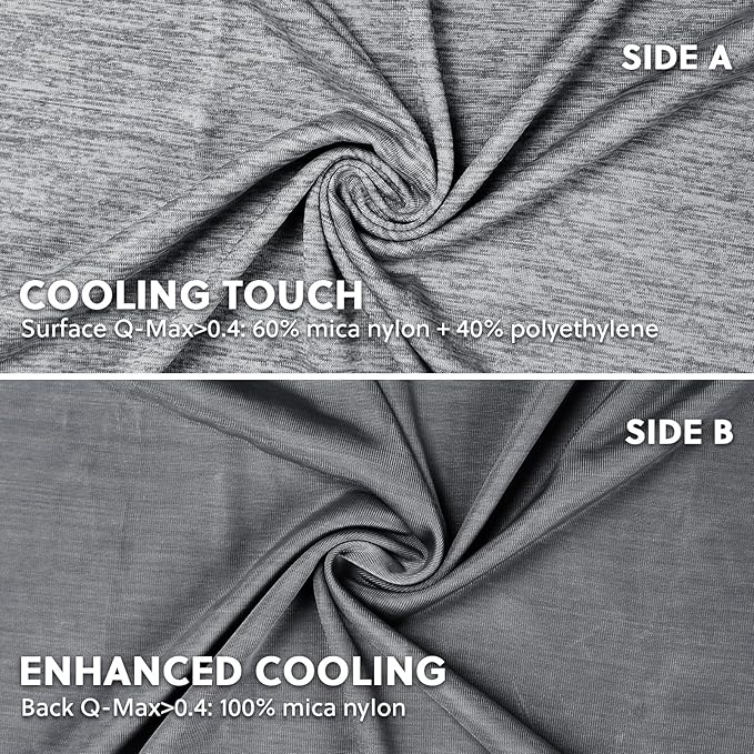 HOMFINE Cooling Pillowcase Body Size - Double Side Q-Max 0.439 Cooling Fiber for Pillow Protector, Long Cold Pillow Cover for Hot Sleeper Night Sweat, Hidden Zipper, 1 Pack (20"x54", Black)