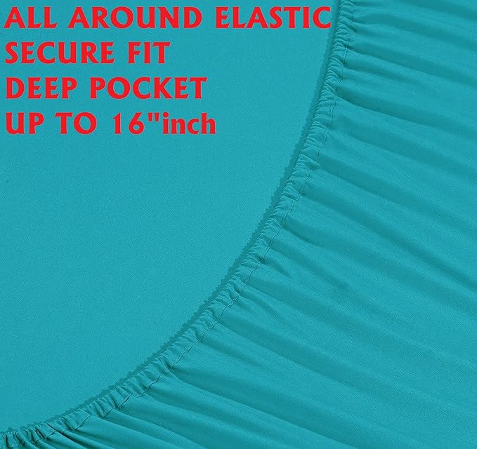 Elegant Comfort Luxury Soft Bed Sheets 1500 Premium Hotel Quality Microfiber Softness Wrinkle and Fade Resistant (4-Piece) Bedding Set, Twin/Twin XL, Santorini Teal
