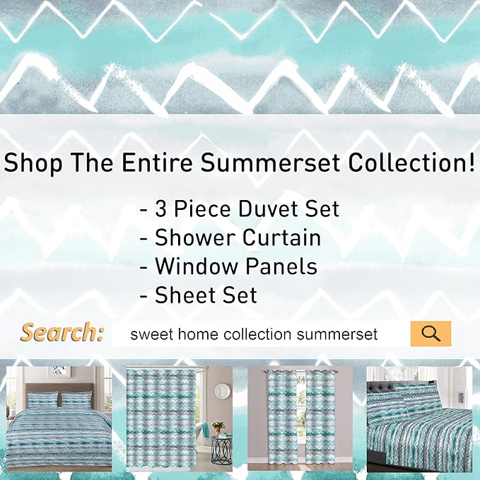 1500 Supreme Collection Extra Soft Summerset Ocean Vibe Chevron Pattern Sheet Set, Queen - Luxury Bed Sheets Set with Deep Pocket Wrinkle Free Bedding, Trending Printed Pattern, Queen