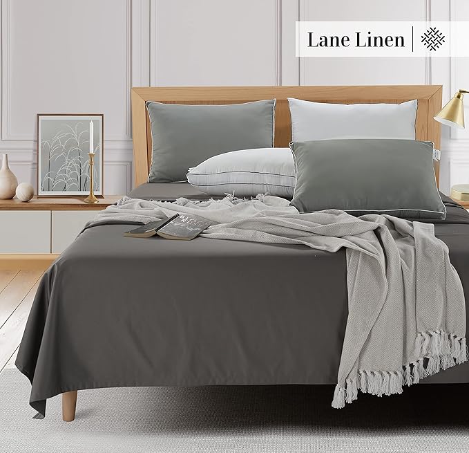 LANE LINEN Bed Pillows Standard Size Pack of 12-20"x26" Medium Firm Down Alternative Bulk Pillows for Sleeping, Hotel Quality Back Stomach or Side Sleeper Pillow, Cooling Soft Easy Care - White